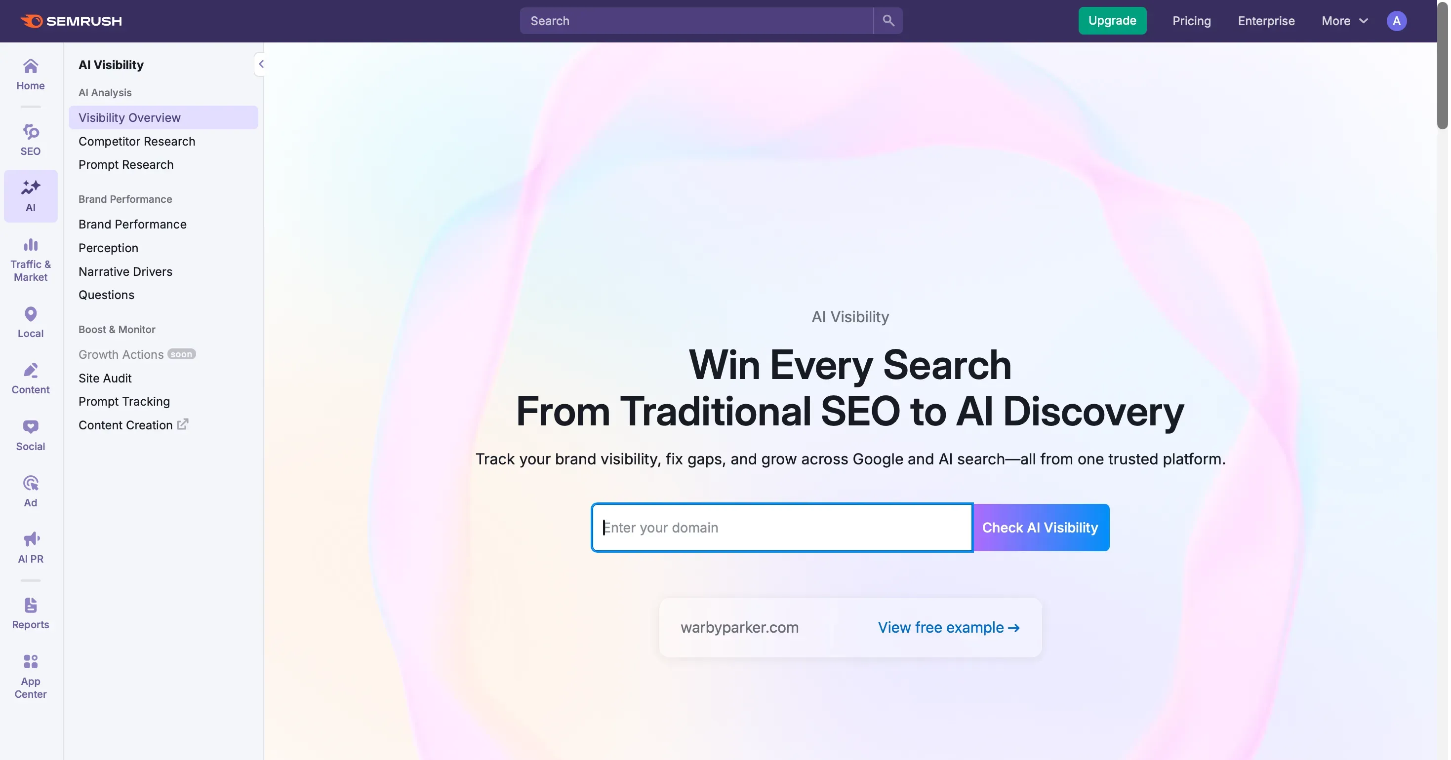 Semrush AI visibility toolkit