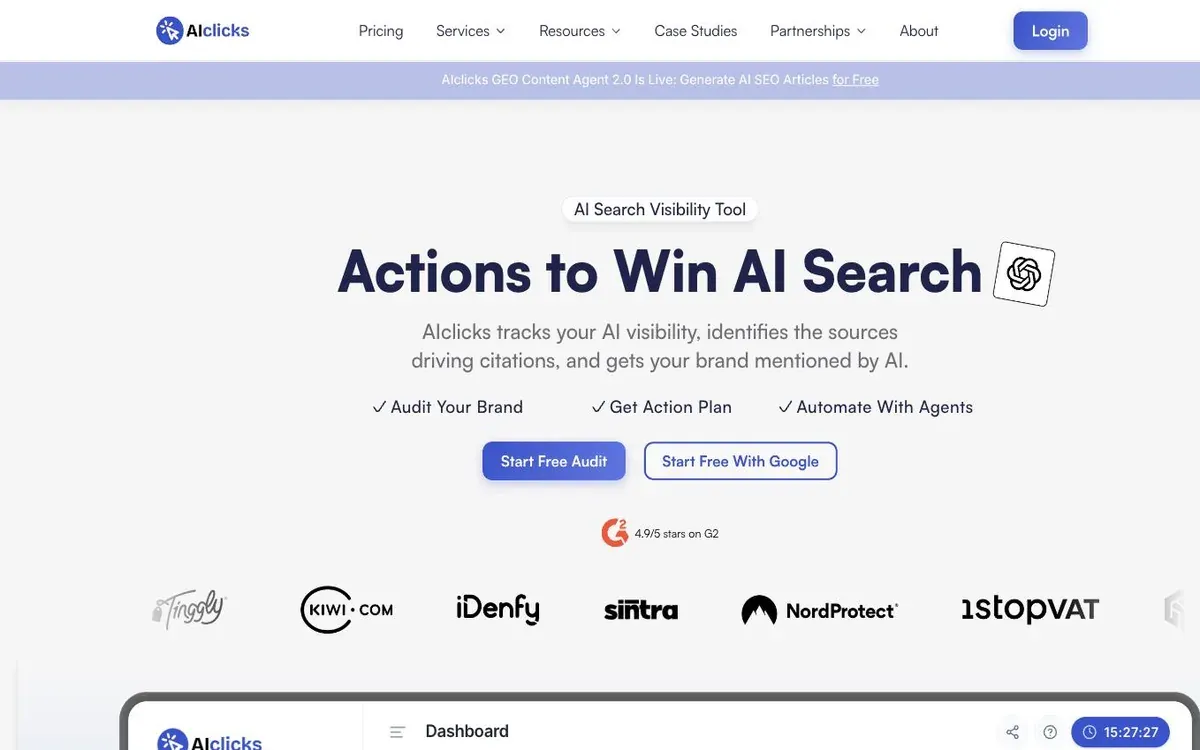 AIclicks homepage