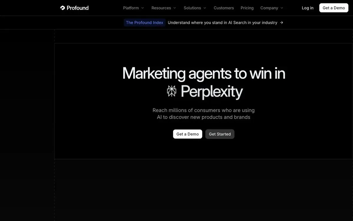 Profound homepage